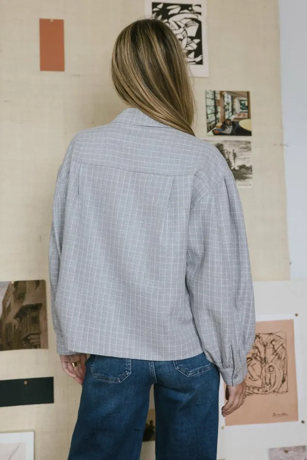 Zephee Button Up Grey Women Bohme Tops