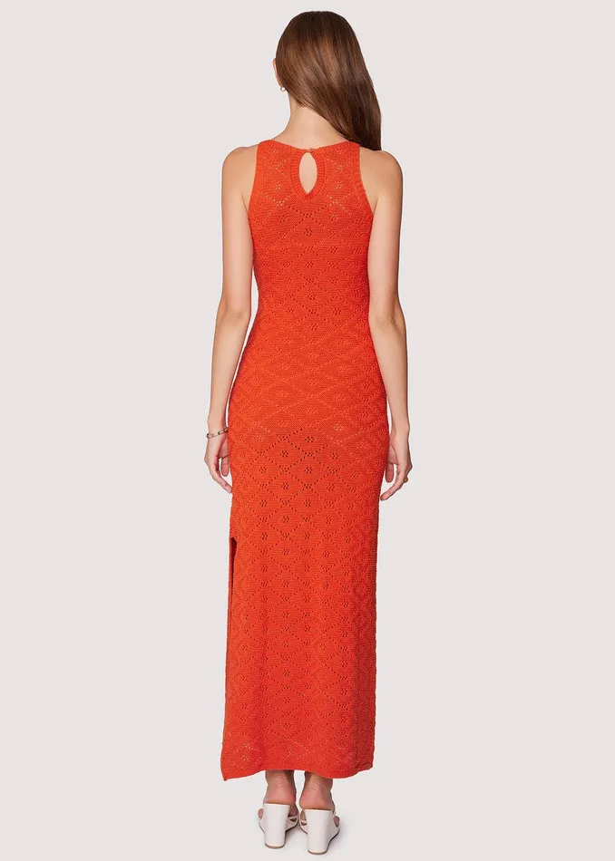 Zinnia Halter Knit Midi Dress Rust Women Lost Wander Dresses