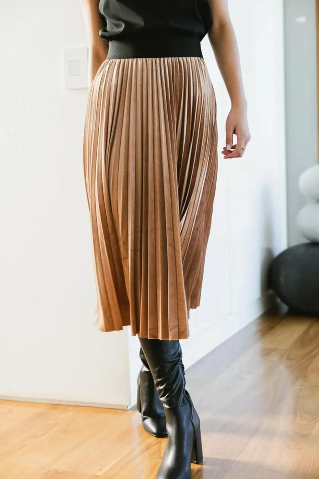 Zoe Velour Skirt In Taupe Taupe Women Bohme Skirts