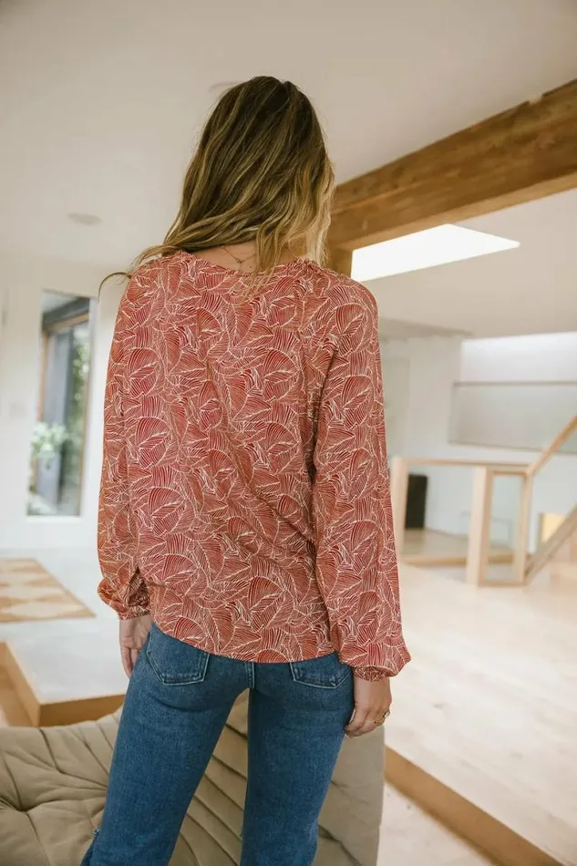 Zoey Printed Blouse Rust Women Bohme Tops
